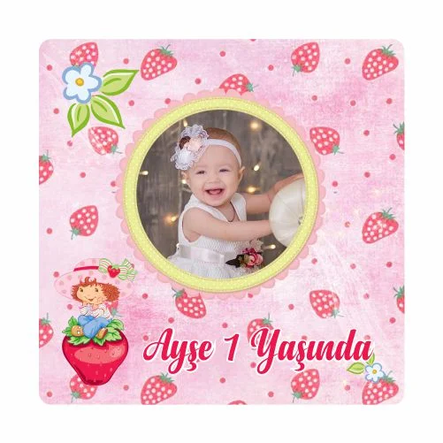 Çilek Temalı Doğum Günü Magneti